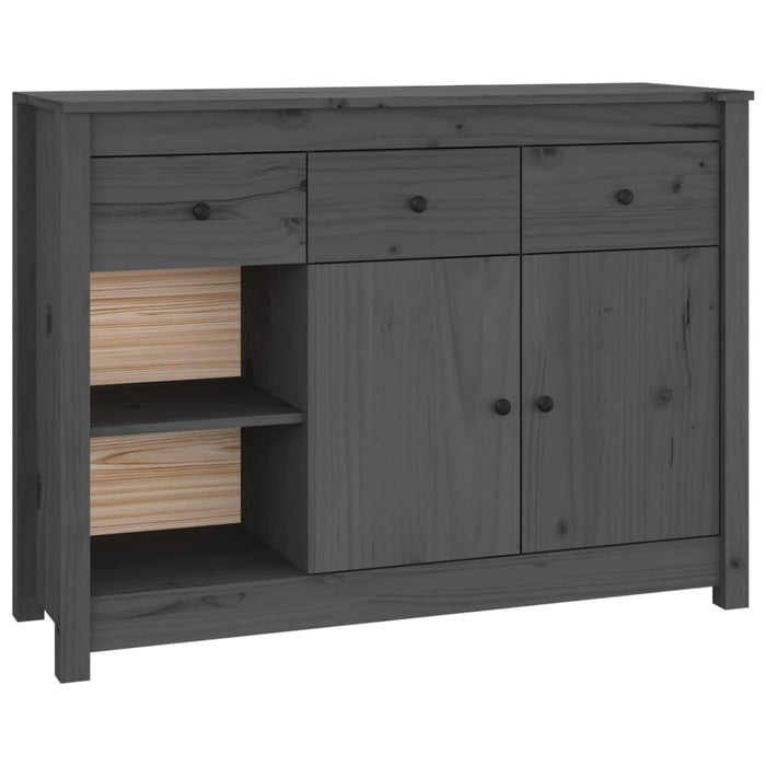 Credenza Grigia 100x35x74 cm in Legno Massello di Pino cod mxl 28020