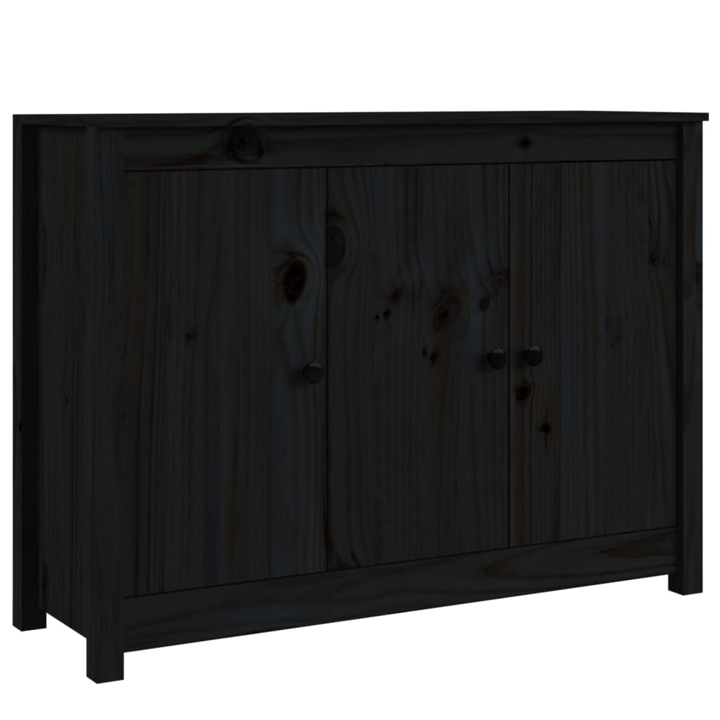 Credenza Nera 100x35x74 cm in Legno Massello di Pino cod mxl 26155