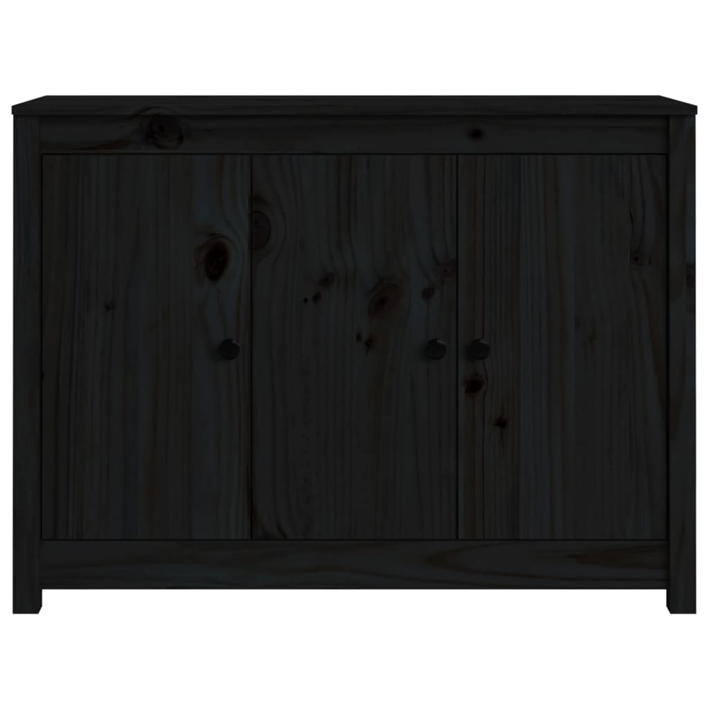 Credenza Nera 100x35x74 cm in Legno Massello di Pino cod mxl 26155