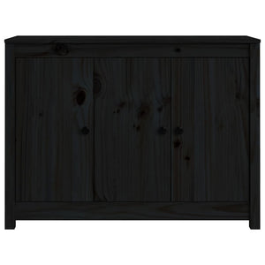 Credenza Nera 100x35x74 cm in Legno Massello di Pino cod mxl 26155