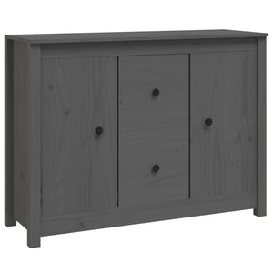 Credenza Grigia 100x35x74 cm in Legno Massello di Pino cod mxl 25109