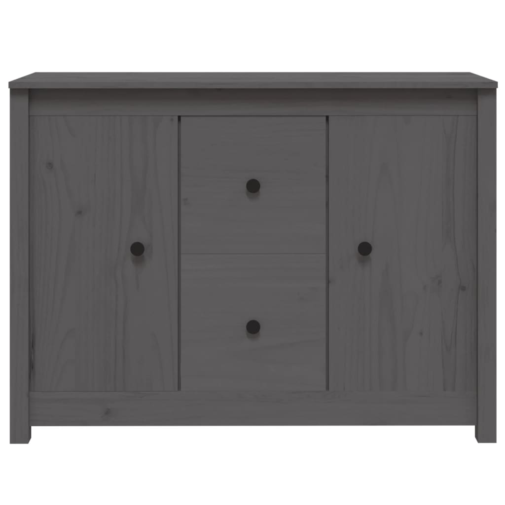 Credenza Grigia 100x35x74 cm in Legno Massello di Pino cod mxl 25109