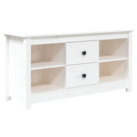 Mobile Porta TV Bianco 103x36,5x52 cm in Legno Massello di Pino cod mxl 18462