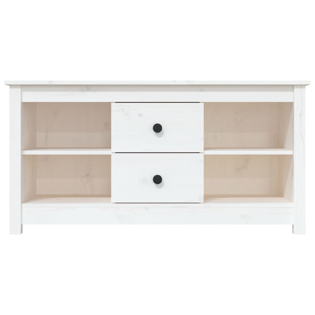 Mobile Porta TV Bianco 103x36,5x52 cm in Legno Massello di Pino cod mxl 18462