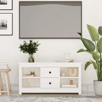 Mobile Porta TV Bianco 103x36,5x52 cm in Legno Massello di Pino cod mxl 18462