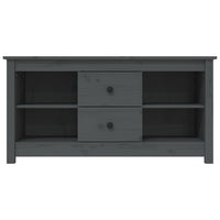 Mobile Porta TV Grigio 103x36,5x52 cm in Legno Massello di Pino cod mxl 25997