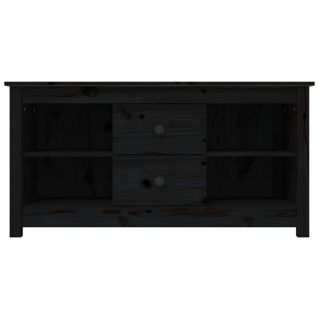 Mobile Porta TV Nero 103x36,5x52 cm in Legno Massello di Pino cod 10720