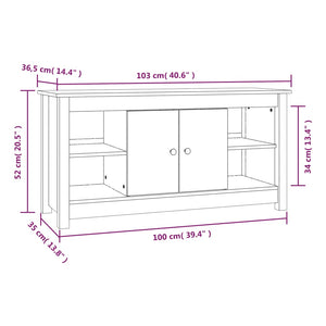 Mobile Porta TV Miele 103x36,5x52 cm in Legno Massello di Pino cod mxl 12934