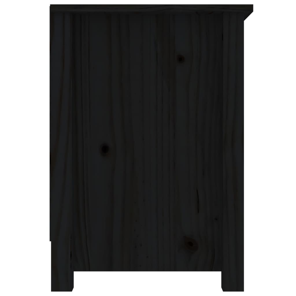 Mobile Porta TV Nero 103x36,5x52 cm in Legno Massello di Pino cod mxl 25711