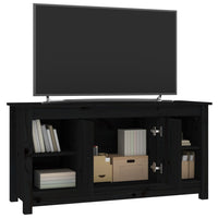 Mobile Porta TV Nero 103x36,5x52 cm in Legno Massello di Pino cod mxl 25711