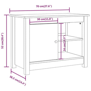 Mobile Porta TV 70x36,5x52 cm in Legno Massello di Pino 814579