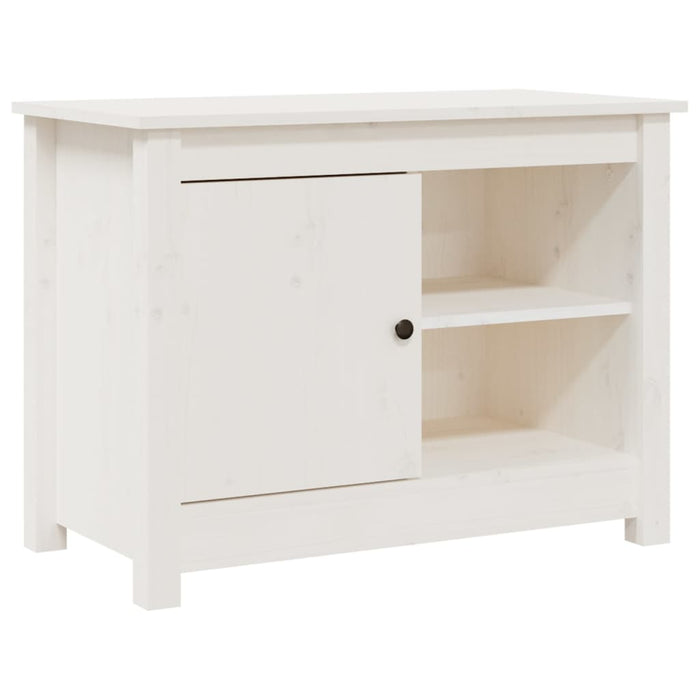 Mobile Porta TV Bianco 70x36,5x52 cm in Legno Massello di Pino 814580