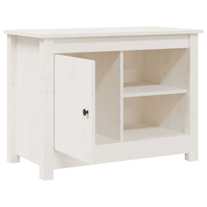 Mobile Porta TV Bianco 70x36,5x52 cm in Legno Massello di Pino 814580