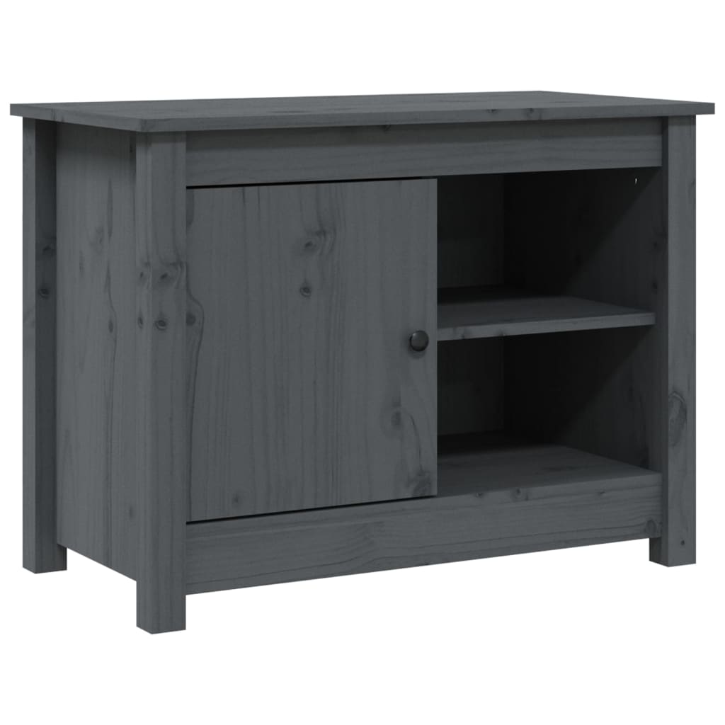 Mobile Porta TV Grigio 70x36,5x52 cm in Legno Massello di Pino