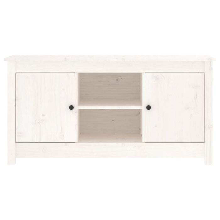 Mobile Porta TV Bianco 103x36,5x52 cm in Legno Massello di Pino 814585