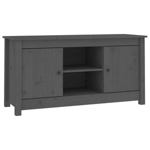 Mobile Porta TV Grigio 103x36,5x52 cm in Legno Massello di Pino 814586