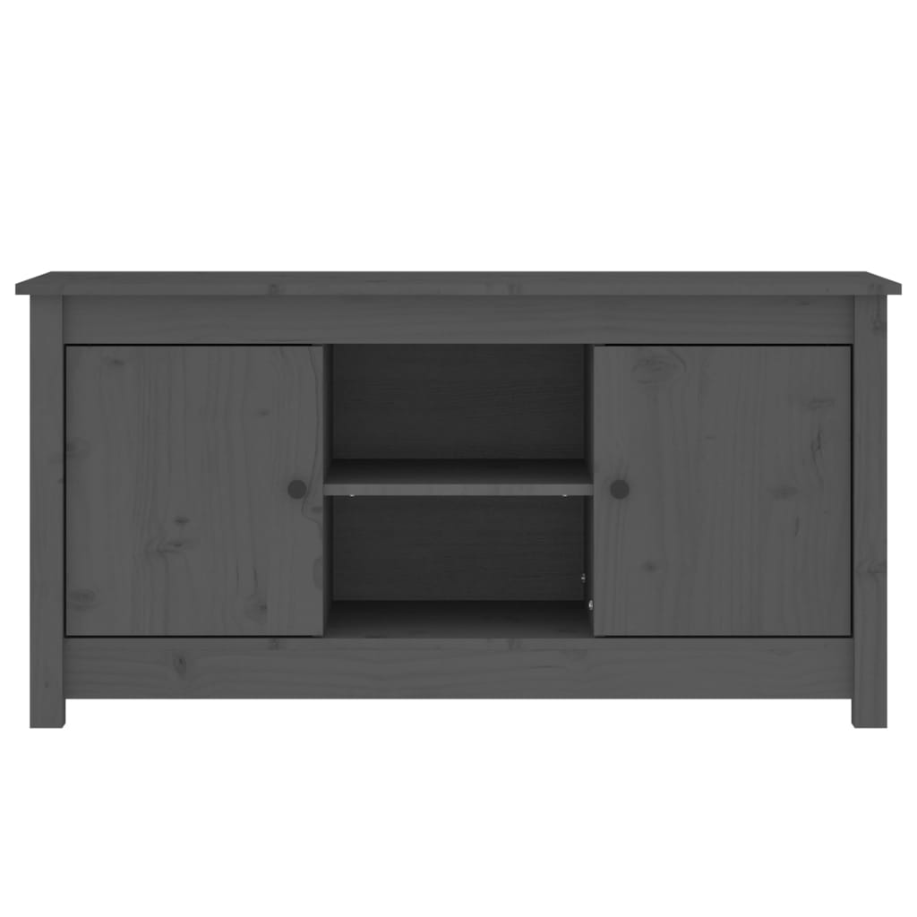 Mobile Porta TV Grigio 103x36,5x52 cm in Legno Massello di Pino 814586