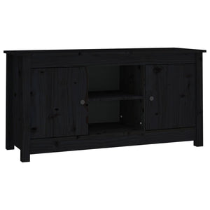 Mobile Porta TV Nero 103x36,5x52 cm in Legno Massello di Pino cod mxl 15574