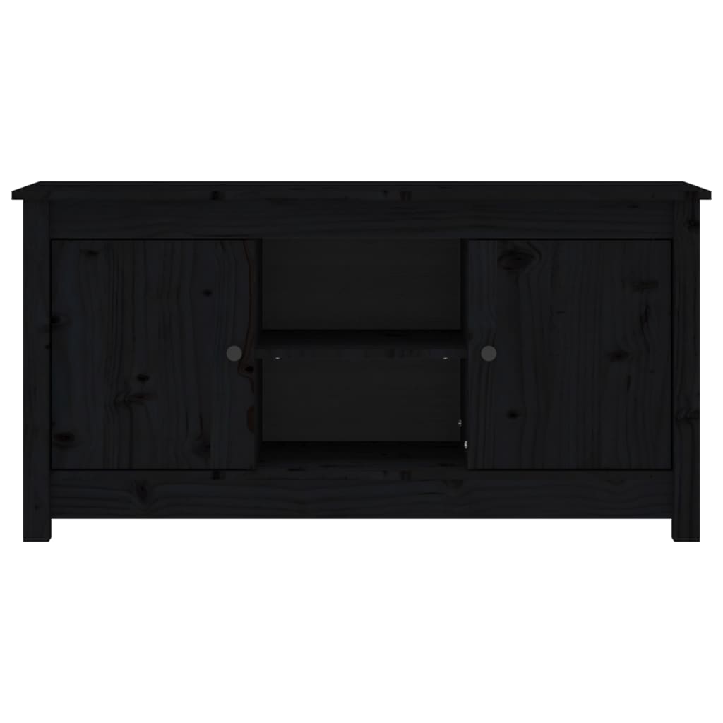 Mobile Porta TV Nero 103x36,5x52 cm in Legno Massello di Pino cod mxl 15574