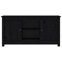 Mobile Porta TV Nero 103x36,5x52 cm in Legno Massello di Pino cod mxl 15574