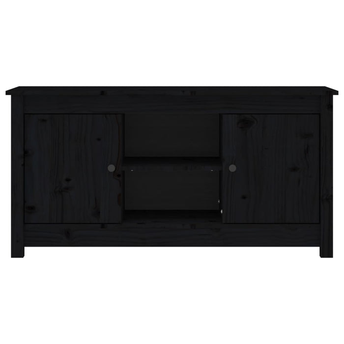 Mobile Porta TV Nero 103x36,5x52 cm in Legno Massello di Pino cod mxl 15574