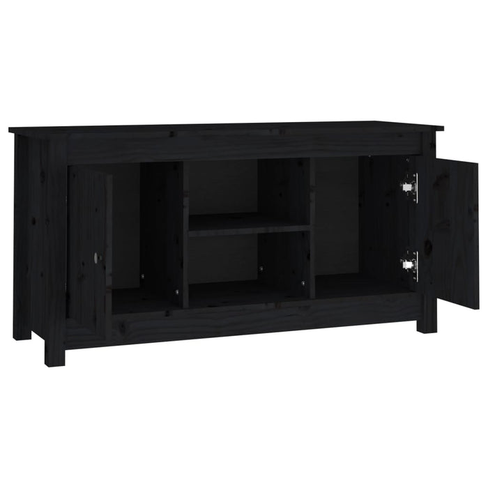 Mobile Porta TV Nero 103x36,5x52 cm in Legno Massello di Pino cod mxl 15574