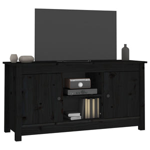 Mobile Porta TV Nero 103x36,5x52 cm in Legno Massello di Pino cod mxl 15574