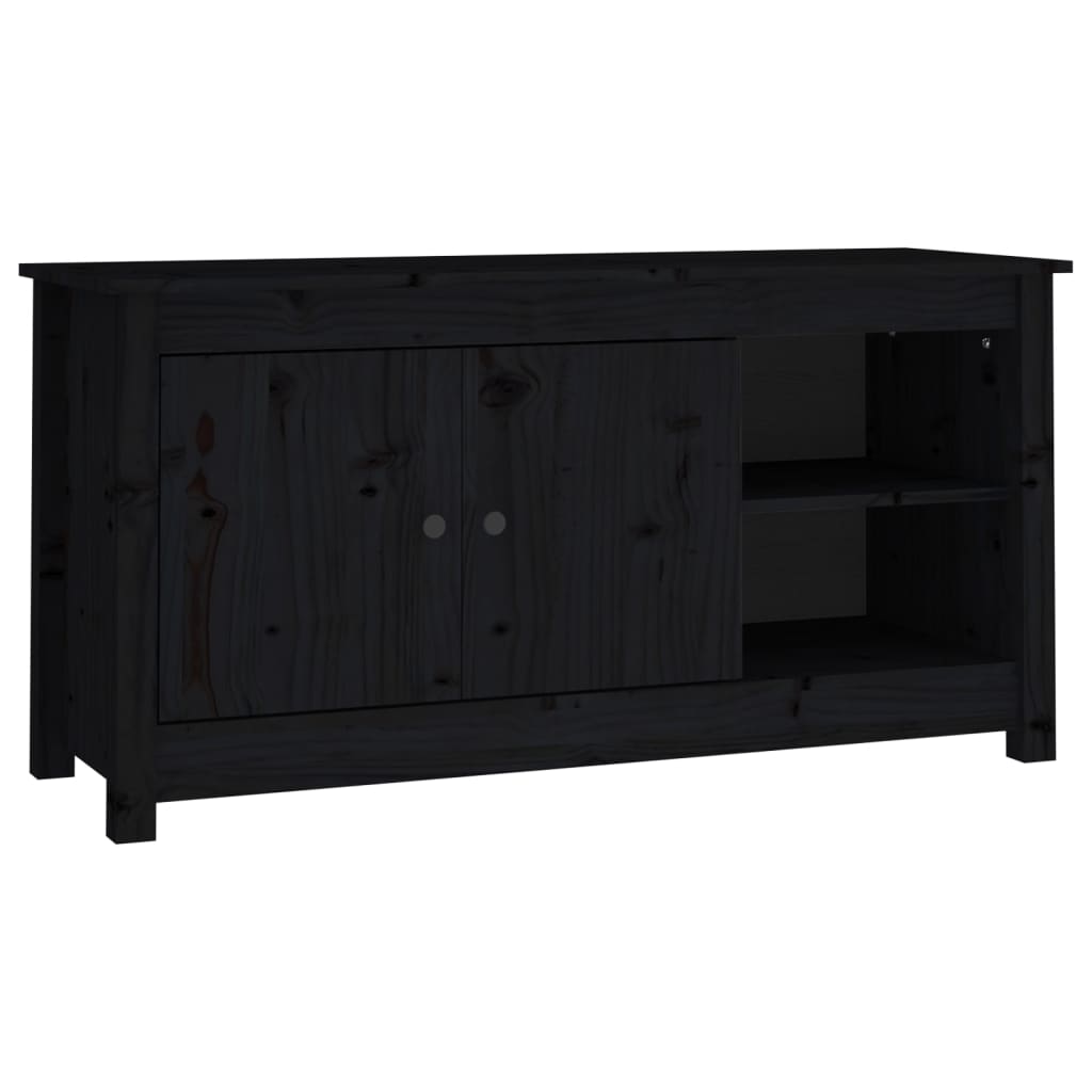 Mobile Porta TV Nero 103x36,5x52 cm in Legno Massello di Pino cod mxl 27898