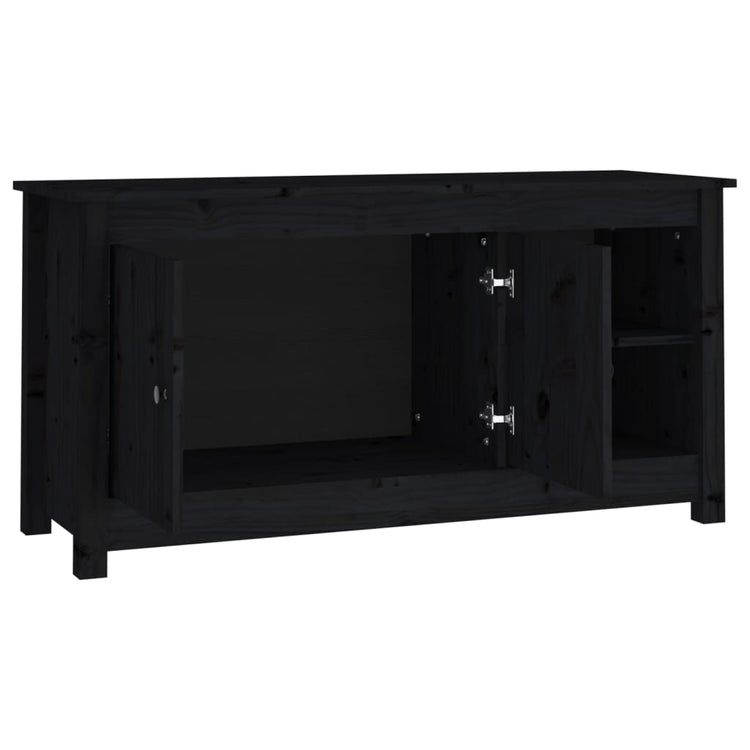 Mobile Porta TV Nero 103x36,5x52 cm in Legno Massello di Pino cod mxl 27898