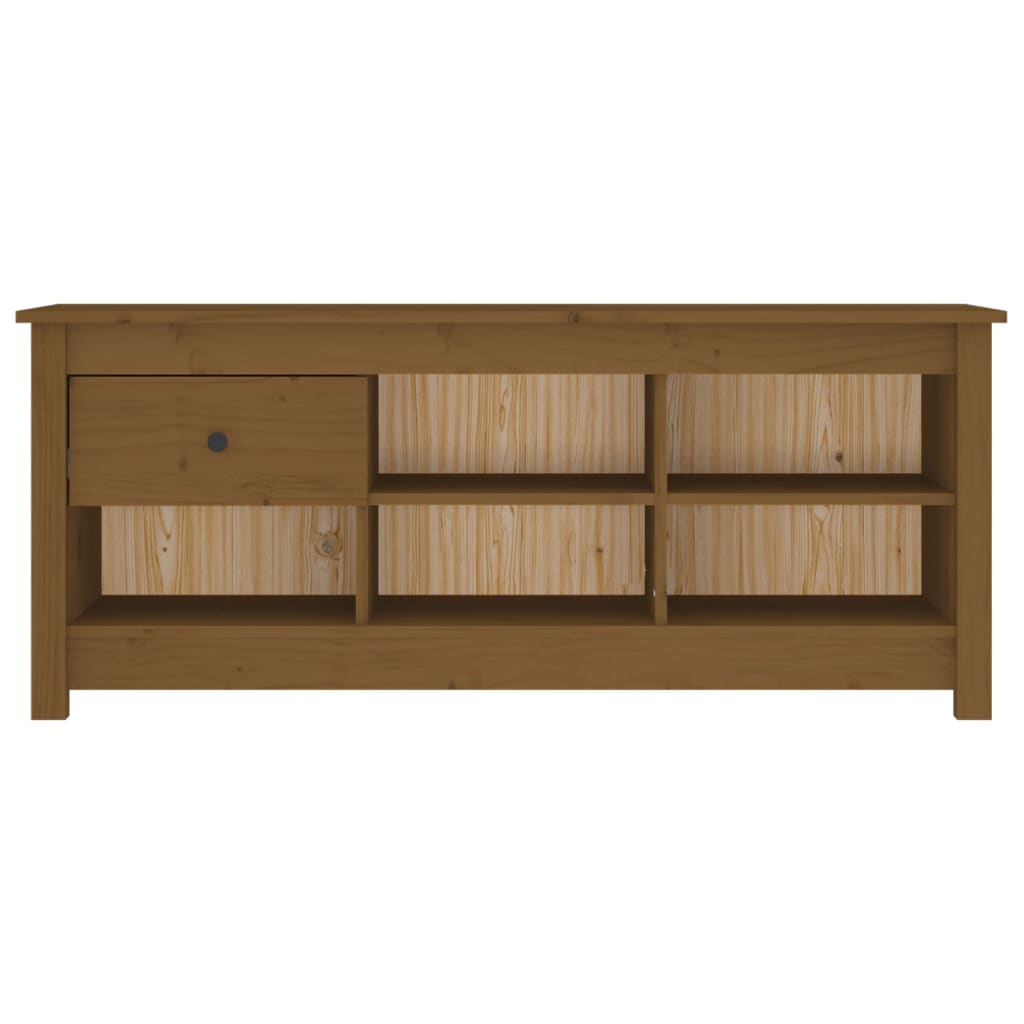 Scarpiera Miele 110x38x45,5 cm in Legno Massello di Pino cod 10275