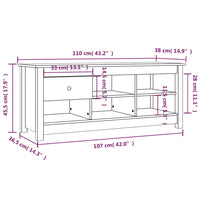 Scarpiera Miele 110x38x45,5 cm in Legno Massello di Pino cod 10275