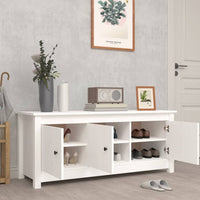 Scarpiera Bianca 110x38x45,5 cm in Legno Massello di Pino cod mxl 49551