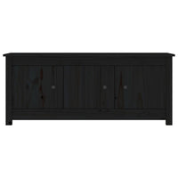 Scarpiera Nera 110x38x45,5 cm in Legno Massello di Pino 814603