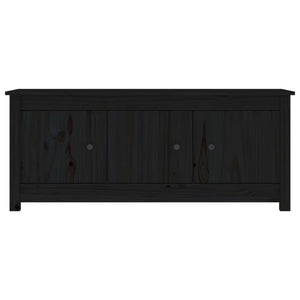 Scarpiera Nera 110x38x45,5 cm in Legno Massello di Pino 814603