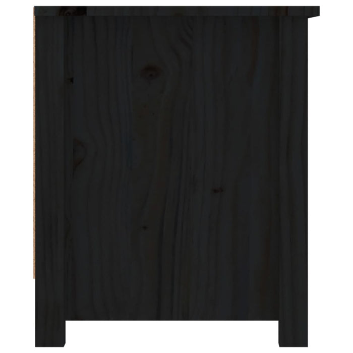 Scarpiera Nera 110x38x45,5 cm in Legno Massello di Pino 814603