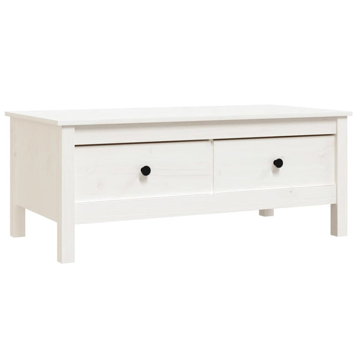 Tavolino da Salotto Bianco 100x50x40 cm Legno Massello di Pino cod mxl 13110