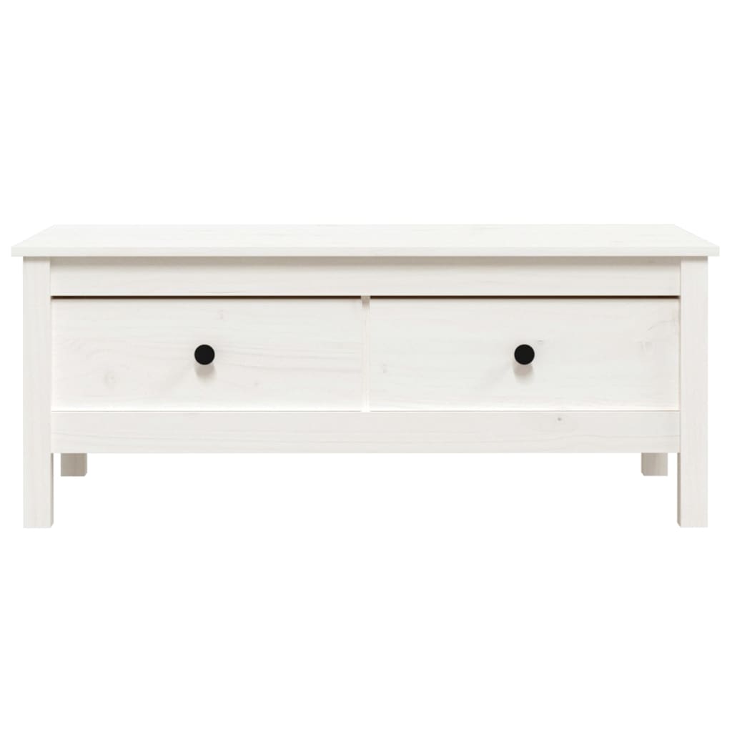 Tavolino da Salotto Bianco 100x50x40 cm Legno Massello di Pino cod mxl 13110