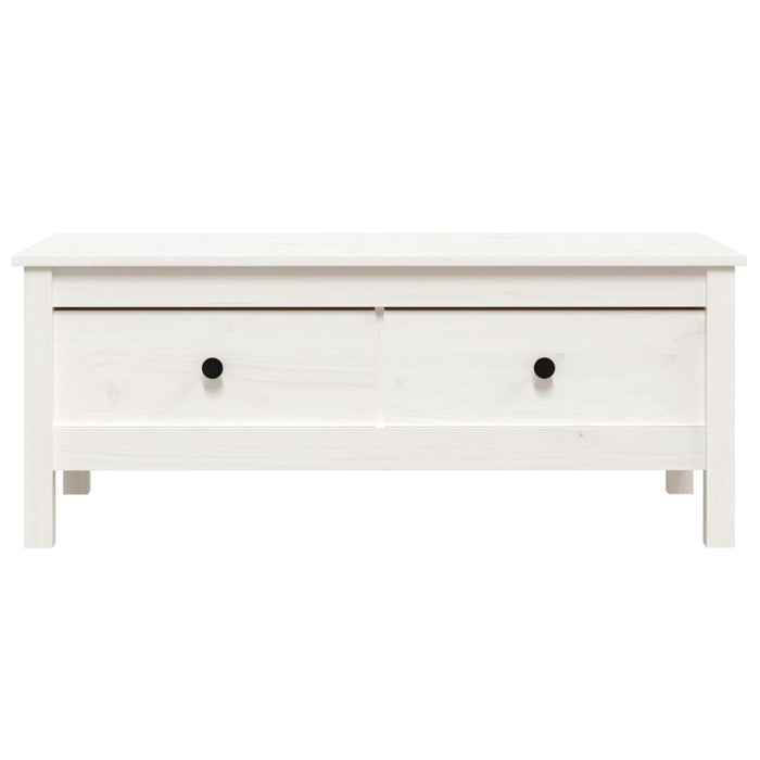 Tavolino da Salotto Bianco 100x50x40 cm Legno Massello di Pino 814605