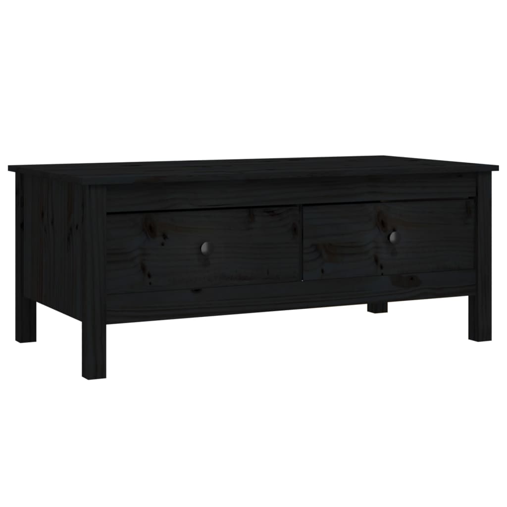 Tavolino da Salotto Nero 100x50x40 cm Legno Massello di Pino cod mxl 19541