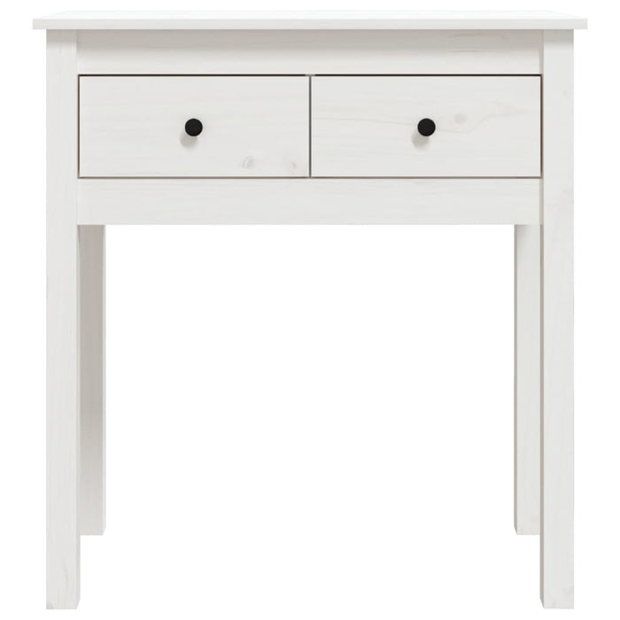 Tavolo Consolle Bianco 70x35x75 cm in Legno Massello di Pino 814610