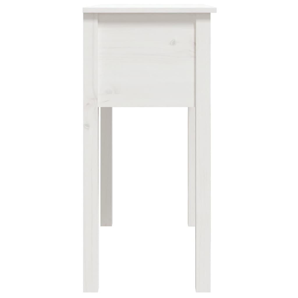 Tavolo Consolle Bianco 70x35x75 cm in Legno Massello di Pino 814610