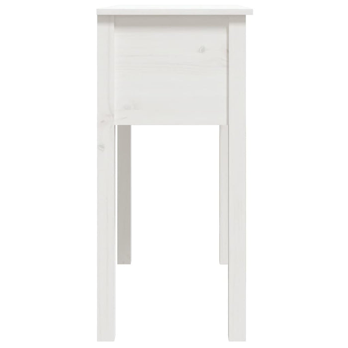 Tavolo Consolle Bianco 70x35x75 cm in Legno Massello di Pino 814610