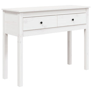 Tavolo Consolle Bianco 100x35x75 cm in Legno Massello di Pino