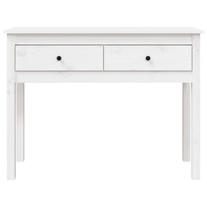 Tavolo Consolle Bianco 100x35x75 cm in Legno Massello di Pino