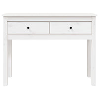 Tavolo Consolle Bianco 100x35x75 cm in Legno Massello di Pino 814615