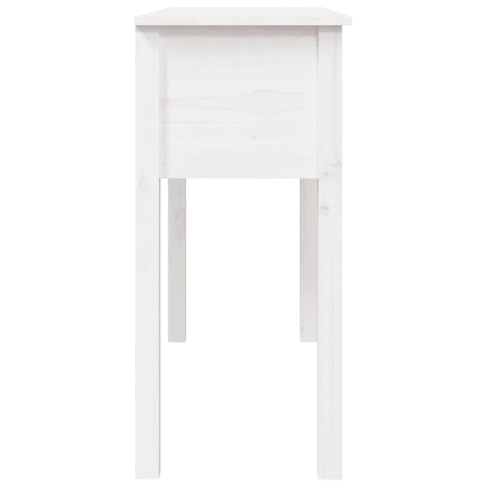 Tavolo Consolle Bianco 100x35x75 cm in Legno Massello di Pino