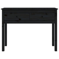 Tavolo Consolle Nero 100x35x75 cm in Legno Massello di Pino 814618