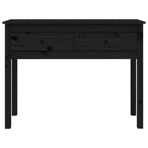 Tavolo Consolle Nero 100x35x75 cm in Legno Massello di Pino 814618