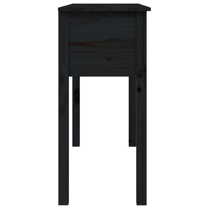 Tavolo Consolle Nero 100x35x75 cm in Legno Massello di Pino 814618