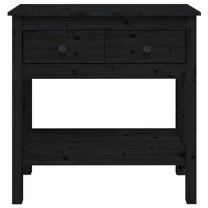 Tavolo Consolle Nero 75x35x75 cm in Legno Massello di Pino cod mxl 20706